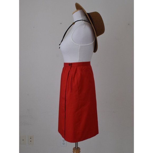 Vintage Red Marco Pecci Polyester-Baumwolle/Cotton Wrap Skirt‎ - Picture 2 of 10